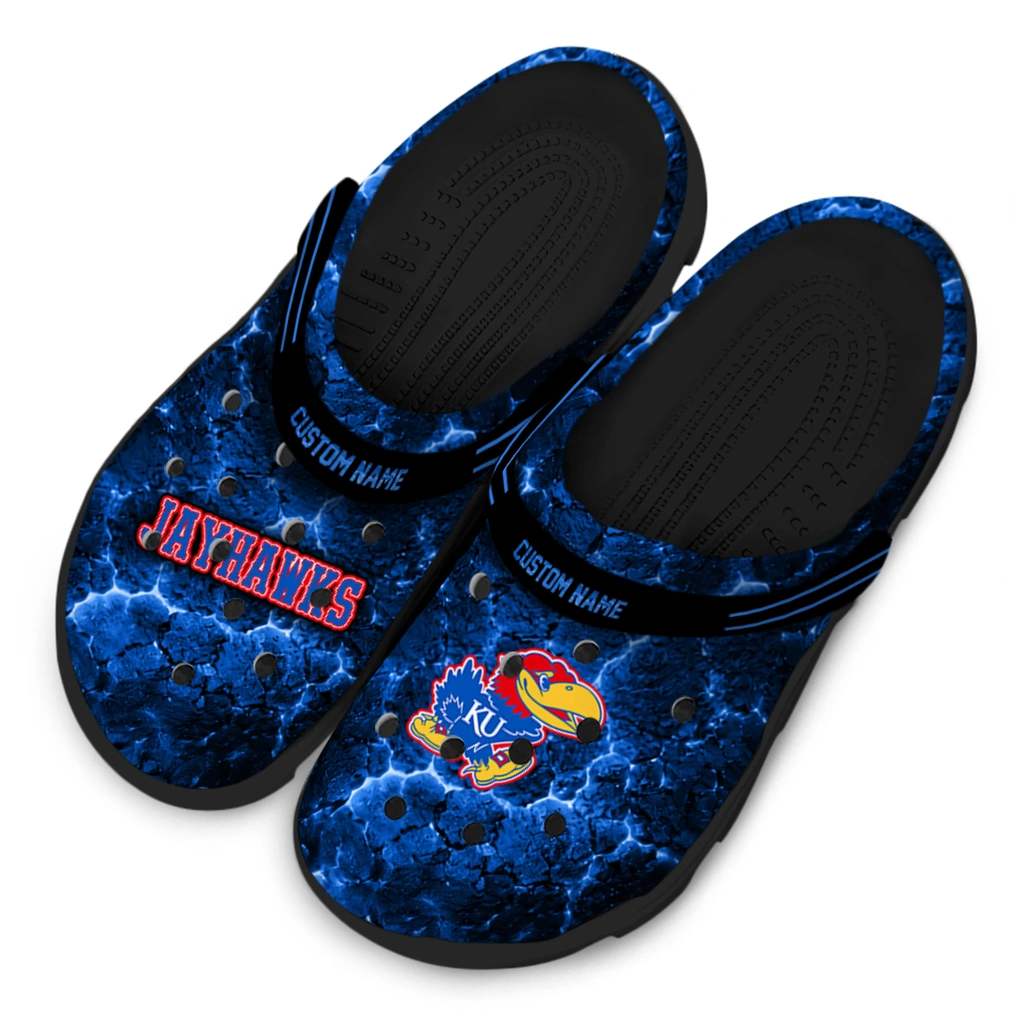 kansas-jayhawks-clog-personalized-cracked-energy-blue-black-latest-model.webp