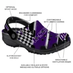 Kansas State Wildcats Clogs – Custom Circuit Geometry Purple Black 1