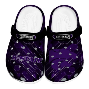 Kansas State Wildcats Clogs - Custom Circuit Geometry Purple Black
