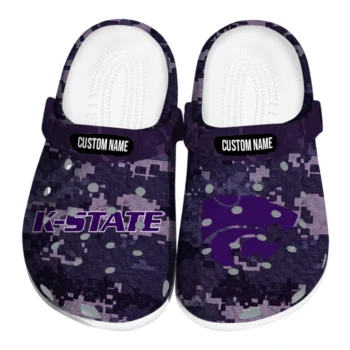 Kansas State Wildcats Clogs - Custom Digital Camo Purple