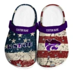 Kansas State Wildcats Clogs - Custom Distressed Stripes Purple Red Blue 1 kansas-state-wildcats-clog-custom-distressed-stripes-purple-red-blue-best-selling.webp