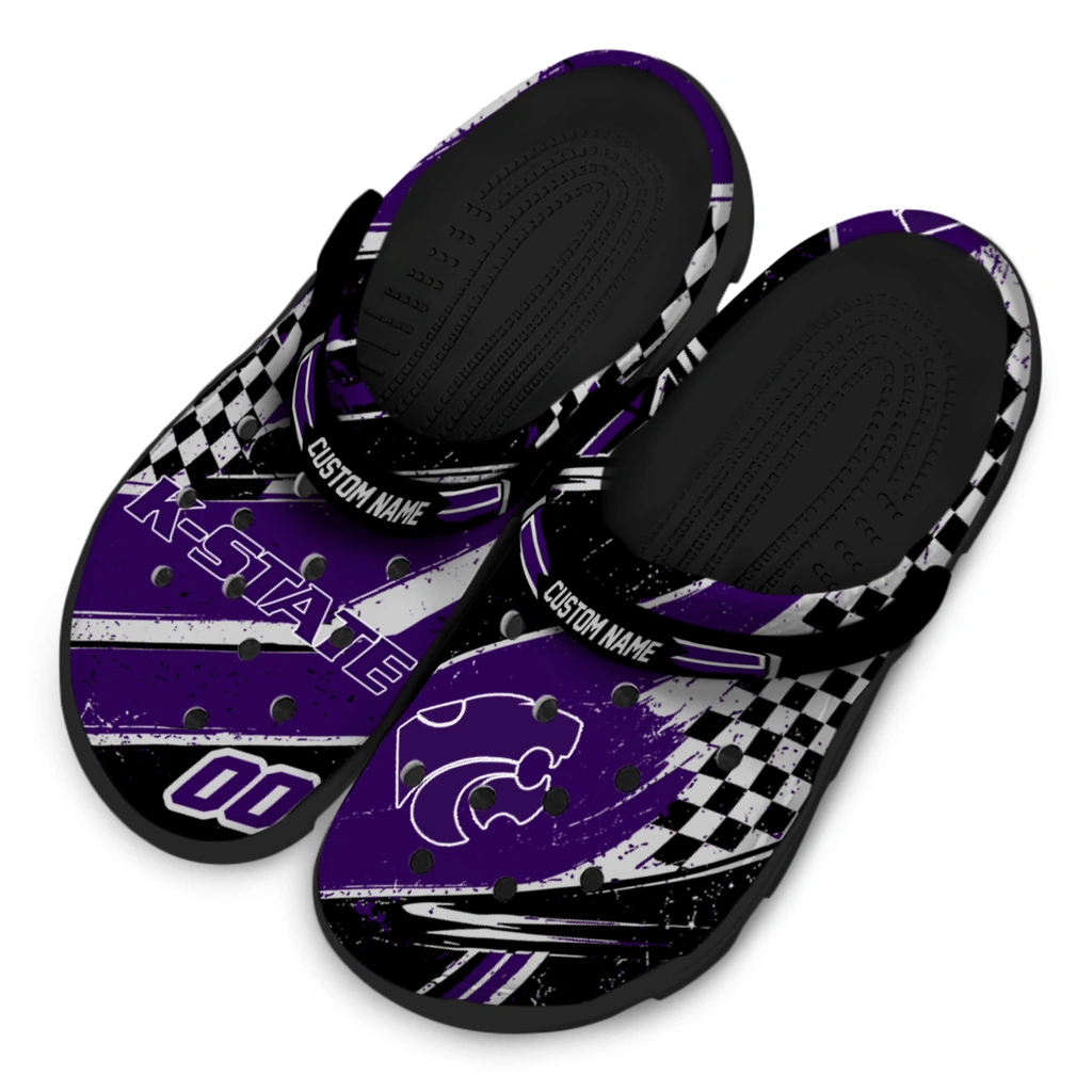 kansas-state-wildcats-clog-personalized-checkered-streaks-purple-black-latest-model.webp