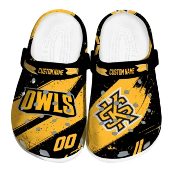 Kennesaw State Owls Clogs - Custom Circuit Geometry Gold Black