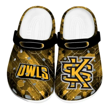 Kennesaw State Owls Clogs - Custom Circuit Geometry Gold Black