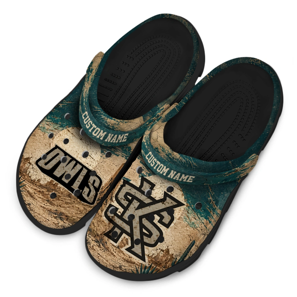 kennesaw-state-owls-clog-custom-cracked-landscape-fir-green-beige-latest-model.webp