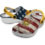kennesaw-state-owls-clog-custom-distressed-stripes-gold-red-blue-best-selling.webp