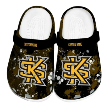 Kennesaw State Owls Clogs - Customized Splatter Splash Gold Black