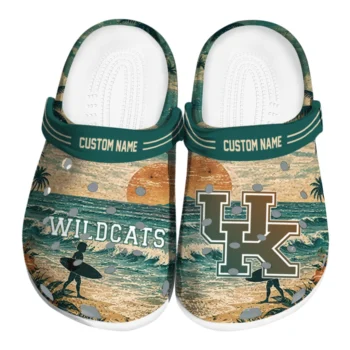 Kentucky Wildcats Clogs - Custom Wave Scene Fir Green
