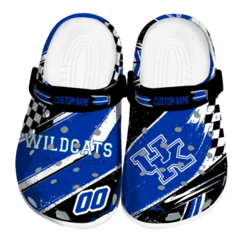 Kentucky Wildcats Clogs - Personalized Circuit Geometry Blue Black
