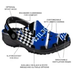 Kentucky Wildcats Clogs – Customized Checkered Streaks Blue Black 1