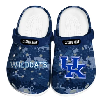 Kentucky Wildcats Clogs - Personalized Digital Camo Blue