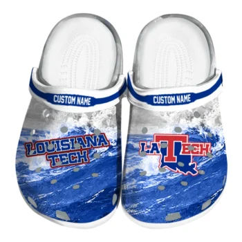 LA Tech Clogs - Custom Wave Swirl Blue White