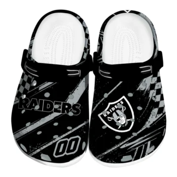 Las Vegas Raiders Clogs - Custom Circuit Geometry Black