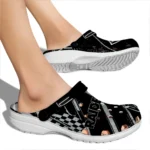 Las Vegas Raiders Clogs – Custom Circuit Geometry Black 1