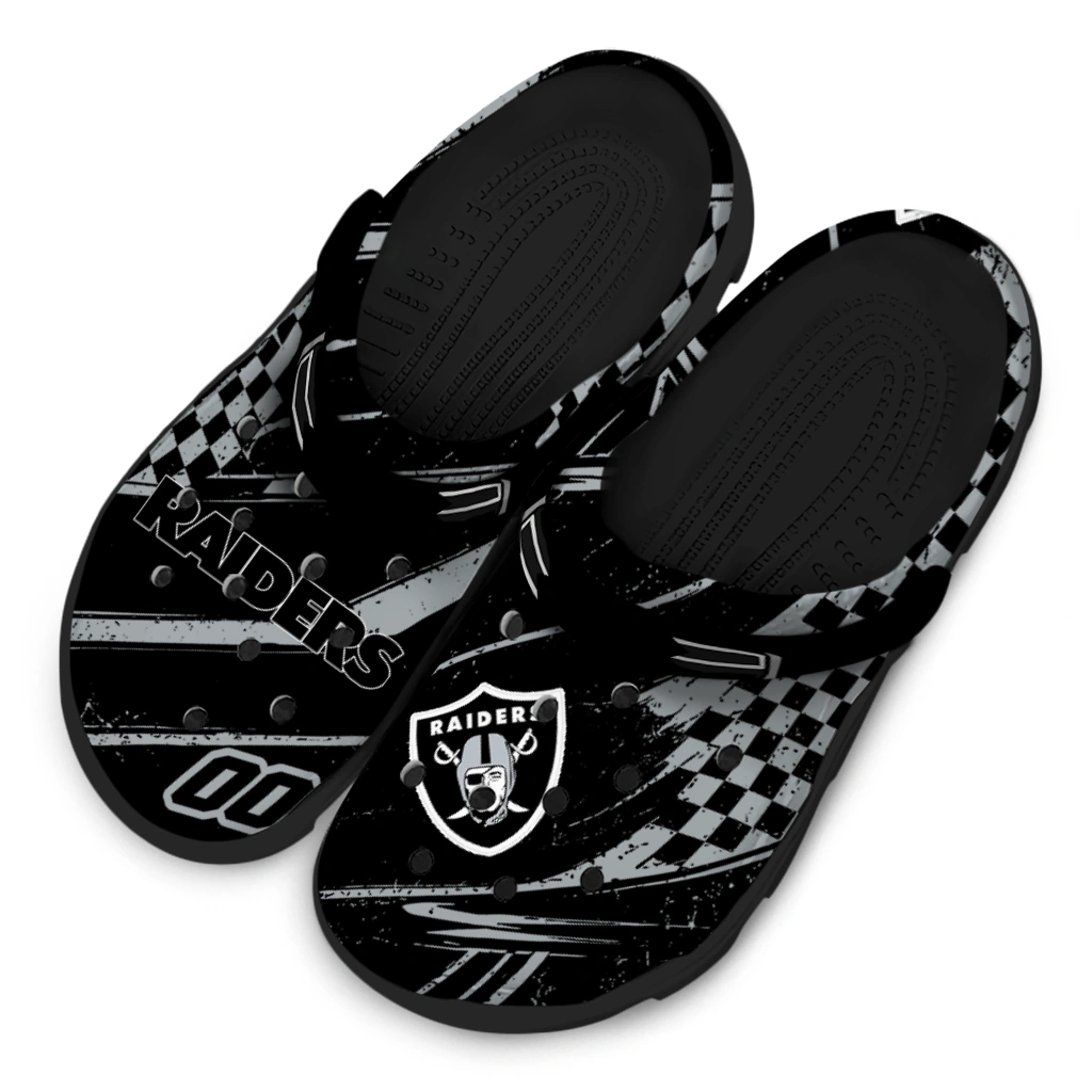 Las Vegas Raiders Clogs - Custom Circuit Geometry Black 4