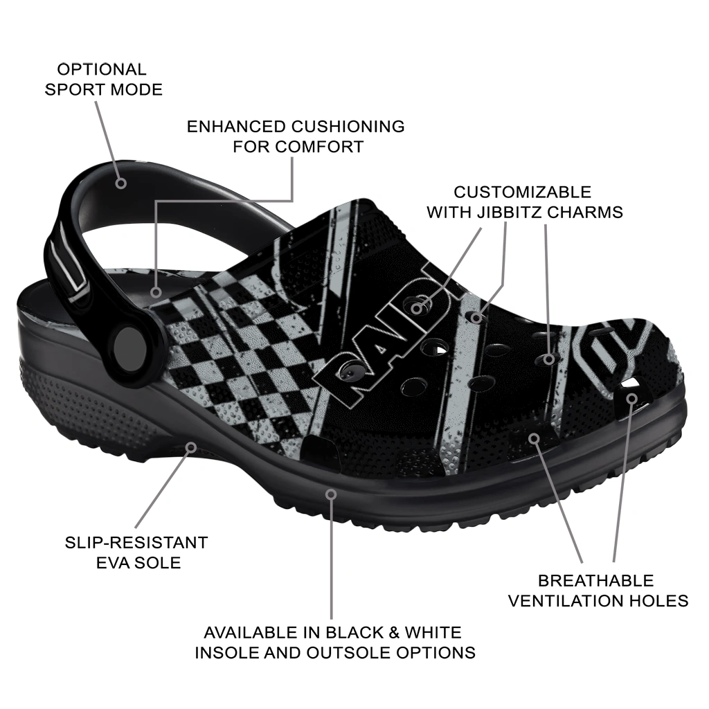 Las Vegas Raiders Clogs - Custom Circuit Geometry Black 5