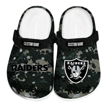 Las Vegas Raiders Clogs - Custom Digital Camo Black