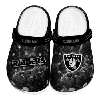Las Vegas Raiders Clogs - Customized Cracked Energy Black