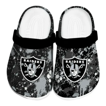 Las Vegas Raiders Clogs - Customized Splatter Splash Black