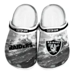 Las Vegas Raiders Clogs - Personalized Wave Swirl Black White 1 las-vegas-raiders-clog-personalized-wave-swirl-black-white-best-selling.webp