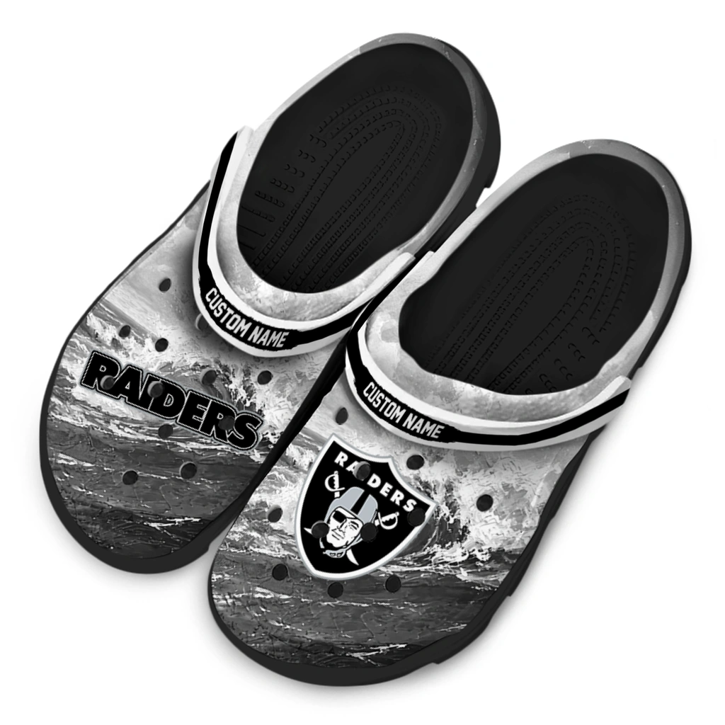 las-vegas-raiders-clog-personalized-wave-swirl-black-white-latest-model.webp