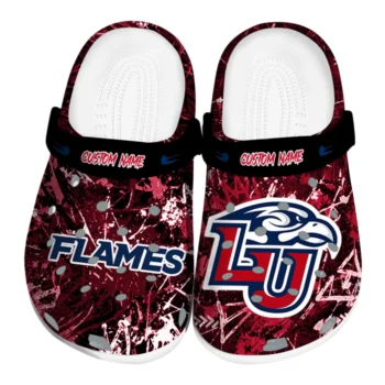 Liberty Flames Clogs - Custom Graffiti Burst Red Black