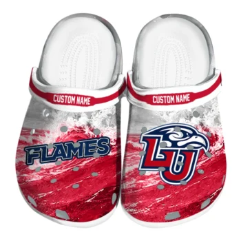 Liberty Flames Clogs - Custom Wave Swirl Red White