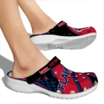 Liberty Flames Clogs – Custom Checkered Streaks Red Black 1