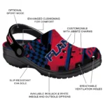 Liberty Flames Clogs – Custom Checkered Streaks Red Black 1