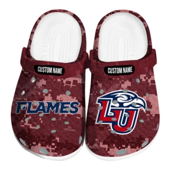 Liberty Flames Clogs - Customized Digital Camo Red