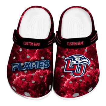 Liberty Flames Clogs - Personalized Cracked Energy Red Black