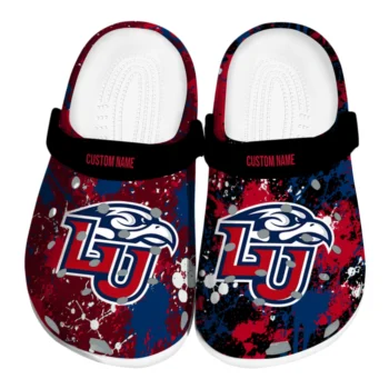 Liberty Flames Clogs - Personalized Splatter Splash Red Black