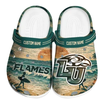 Liberty Flames Clogs - Personalized Wave Scene Fir Green
