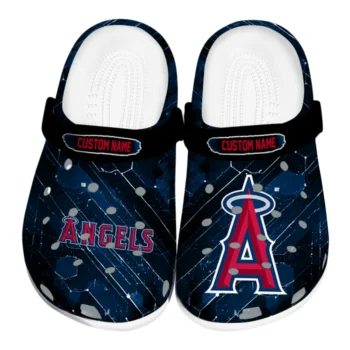Los Angeles Angels Clogs - Personalized Circuit Geometry Blue Black