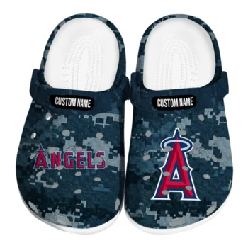Los Angeles Angels Clogs - Personalized Digital Camo Blue
