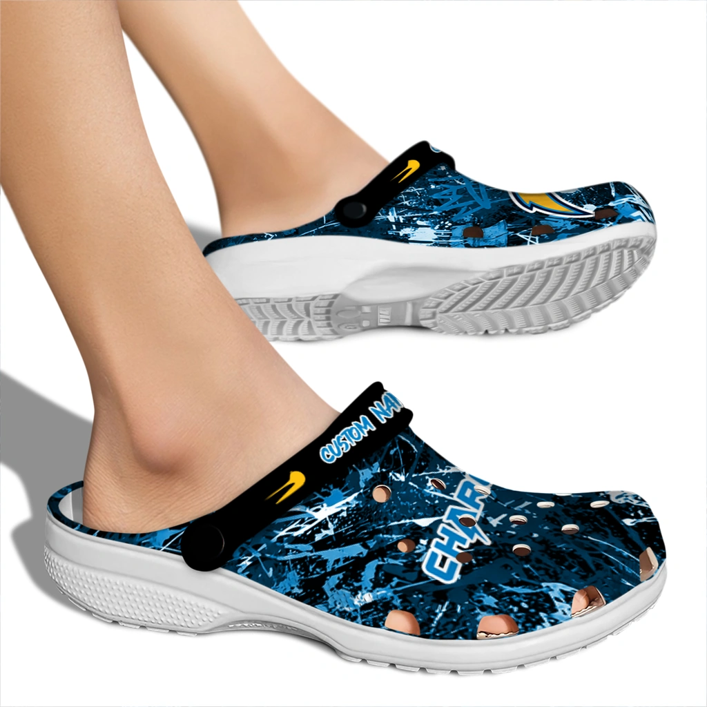 los-angeles-chargers-clog-custom-graffiti-burst-blue-black-fashion-forward.webp