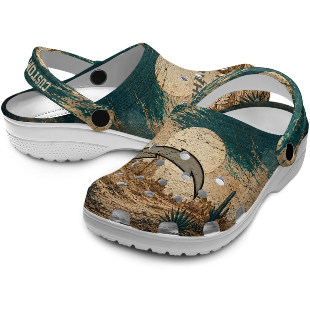 los-angeles-chargers-clog-customized-cracked-landscape-fir-green-beige-high-quality.webp