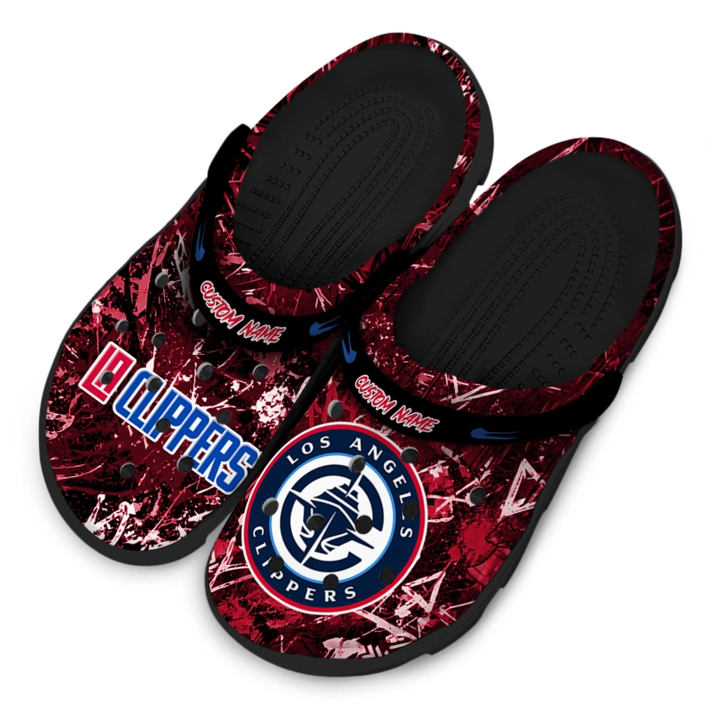 los-angeles-clippers-clog-custom-graffiti-burst-red-black-latest-model.webp