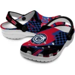 Los Angeles Clippers Clogs – Custom Checkered Streaks Red Black 1
