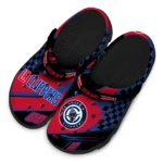 Los Angeles Clippers Clogs – Custom Checkered Streaks Red Black 1