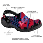 Los Angeles Clippers Clogs – Custom Checkered Streaks Red Black 1