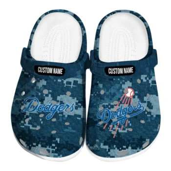 Los Angeles Dodgers Clogs - Custom Digital Camo Blue