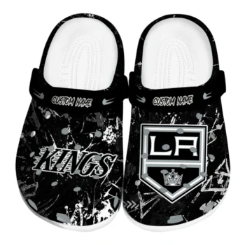 Los Angeles Kings Clogs - Customized Graffiti Burst Black