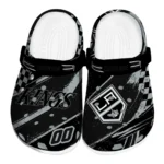 Los Angeles Kings Clogs - Customized Checkered Streaks Black 1 Los Angeles Kings Clogs – Customized Checkered Streaks Black 1