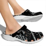Los Angeles Kings Clogs – Customized Checkered Streaks Black 1