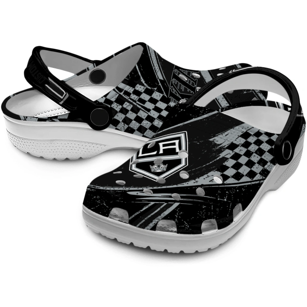 Los Angeles Kings Clogs - Personalized Circuit Geometry Black 3