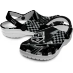 Los Angeles Kings Clogs – Customized Checkered Streaks Black 1