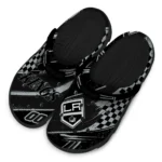 Los Angeles Kings Clogs – Customized Checkered Streaks Black 1