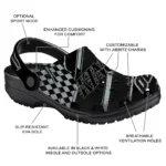 Los Angeles Kings Clogs – Customized Checkered Streaks Black 1