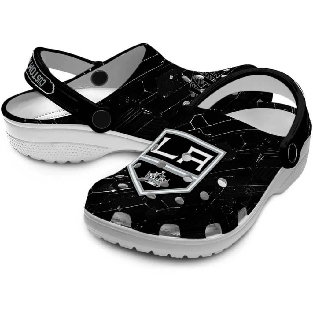 los-angeles-kings-clog-personalized-circuit-geometry-black-high-quality.webp